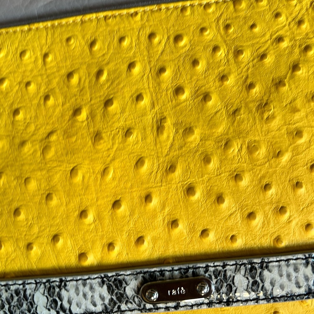 NWT Frye Yellow and Gray Crossbody Leather Bag - Picture 4 of 9
